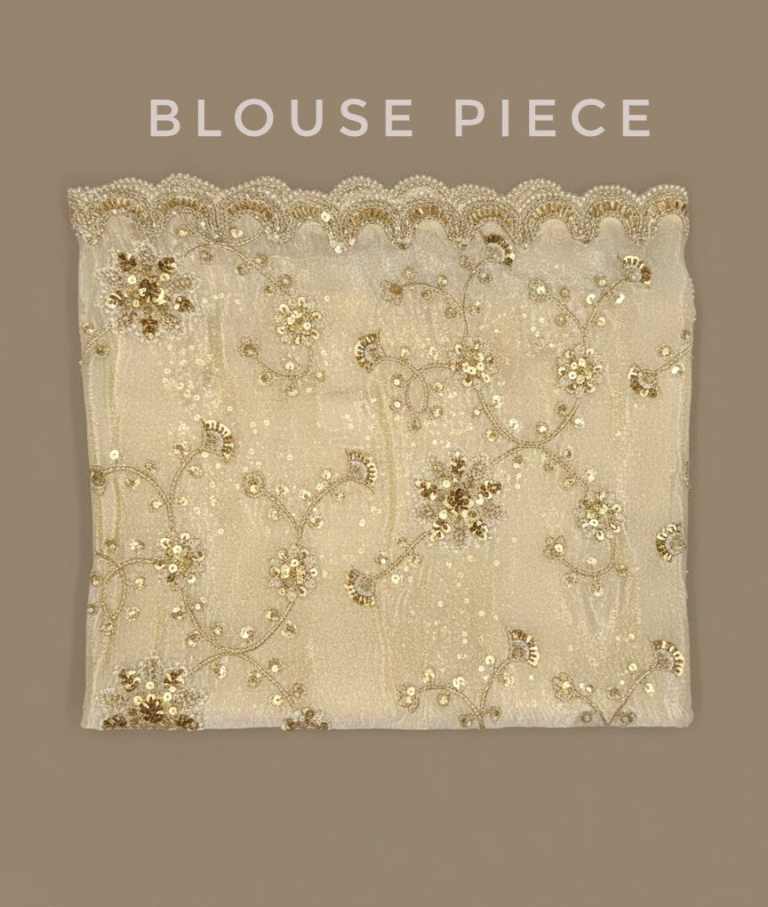 Ivory White Silk Saree