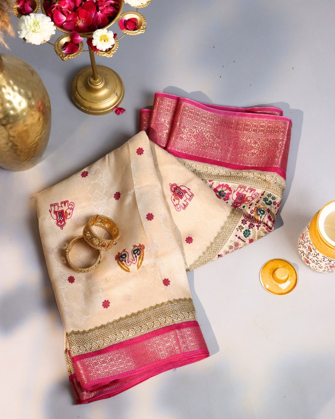 Royal Ivory White Saree