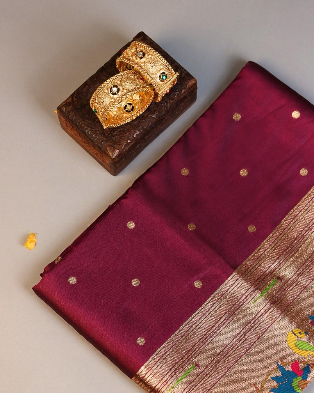 Purple Maroon Paithani Silk Saree with Rich Zari Pallu
