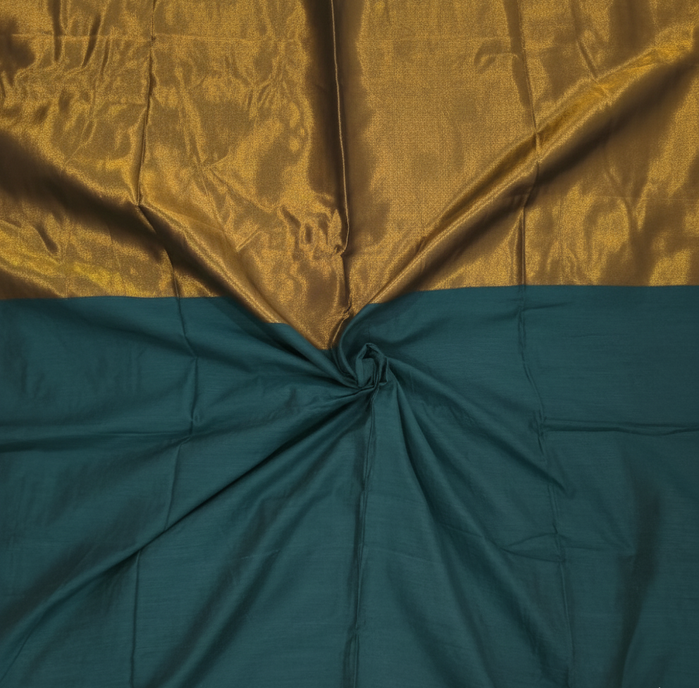 Teal Green Khadi Cotton Saree