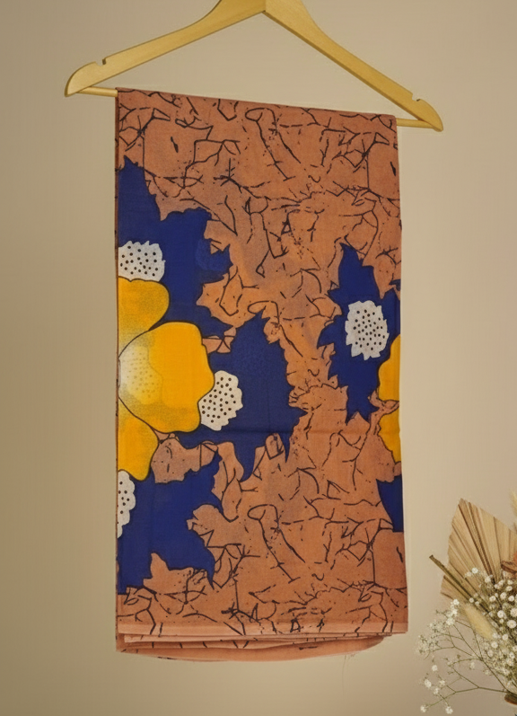 Orange Base Mul Cotton Saree