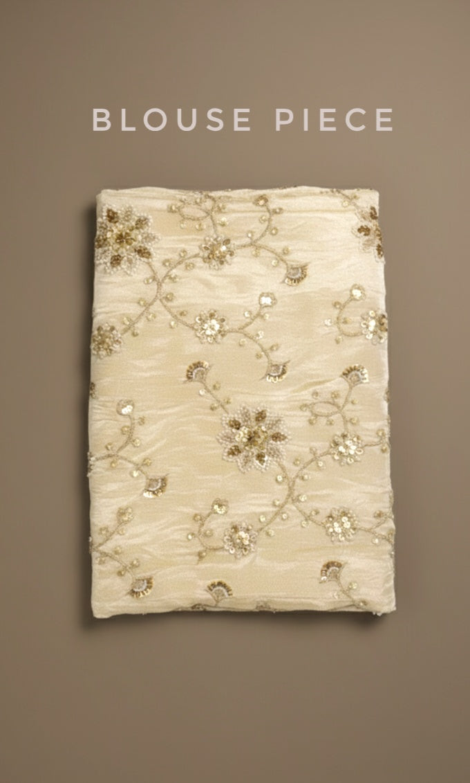 Peach Ember Silk Saree