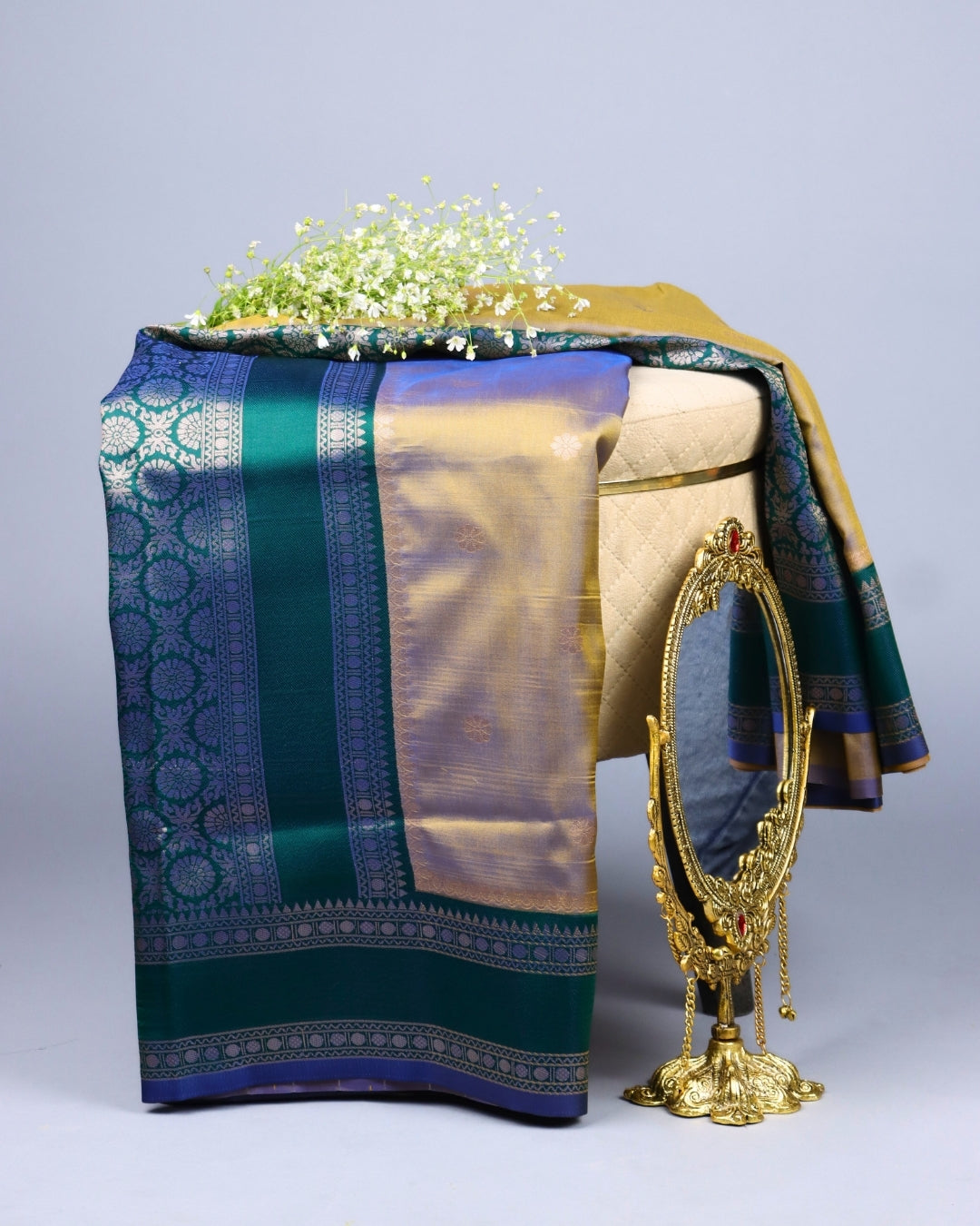Dual tone gold body Premium Silk Saree