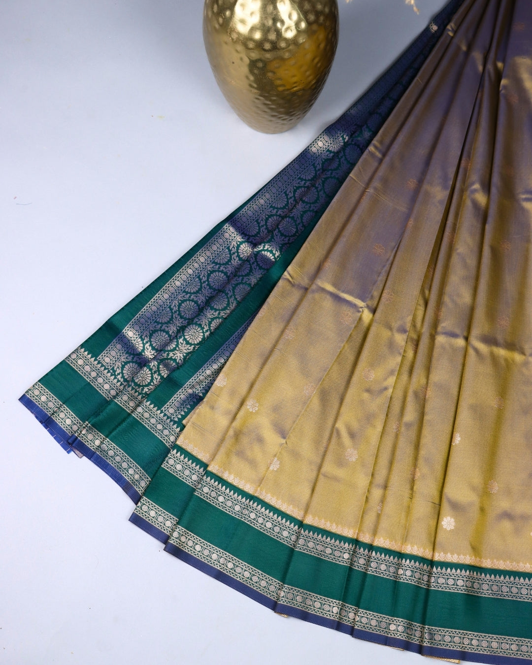 Dual tone gold body Premium Silk Saree