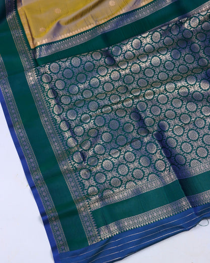 Dual tone gold body Premium Silk Saree