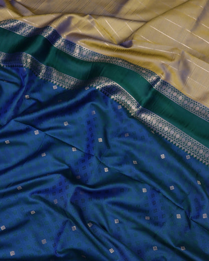 Dual tone gold body Premium Silk Saree