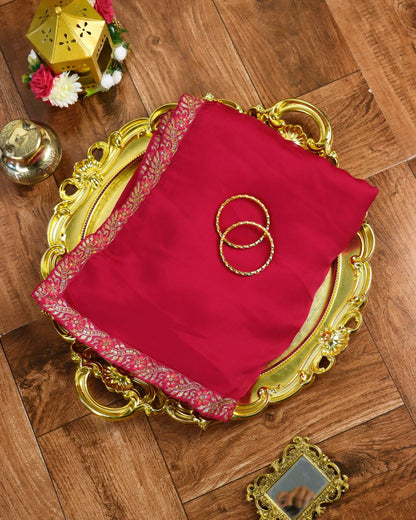 Hot Pink Embroidered Designer Saree