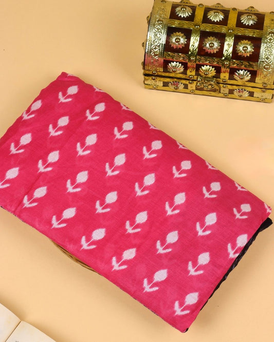 Magenta pink Mul Cotton Saree