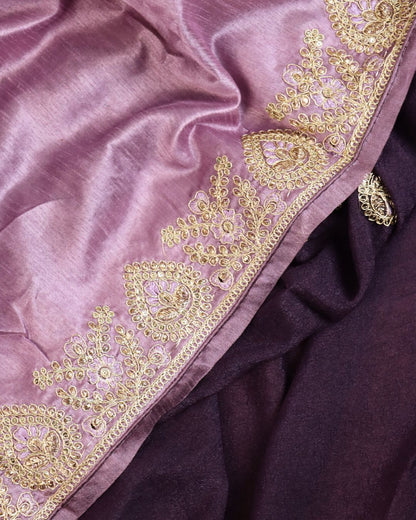Lavender Embroidered Elegance Saree