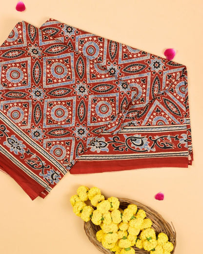 Rustic Brown Mul Cotton Saree