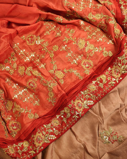 Rajwada Scarlet Bloom Saree