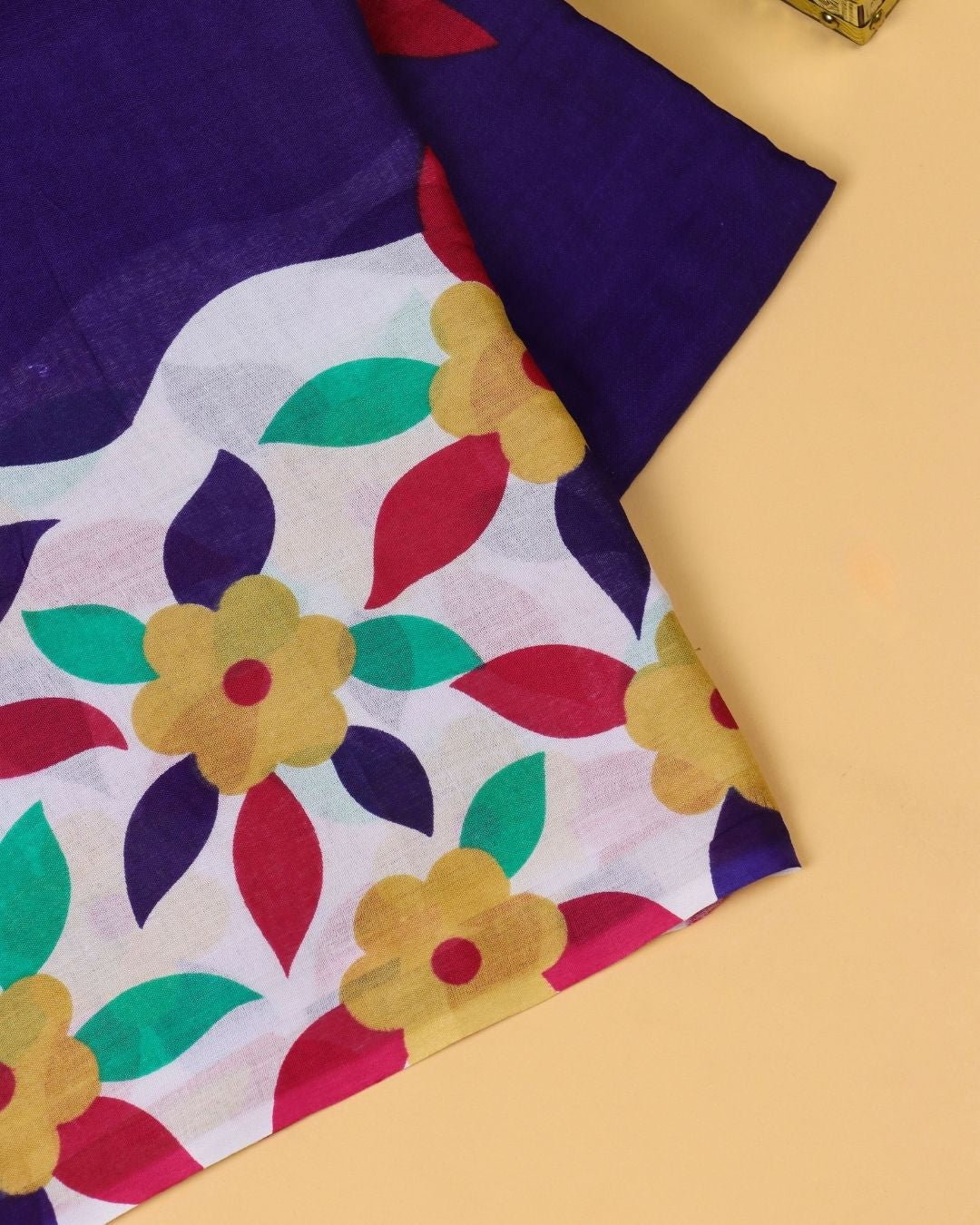 Deep Navy Blue Mul Cotton Saree