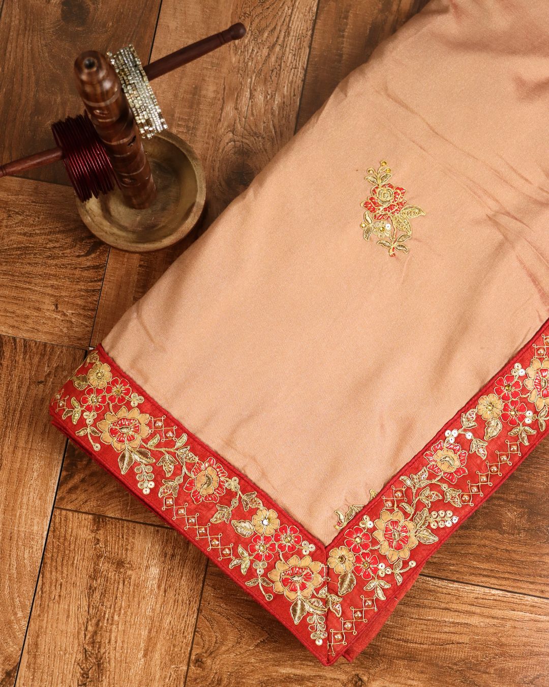 Rajwada Scarlet Bloom Saree