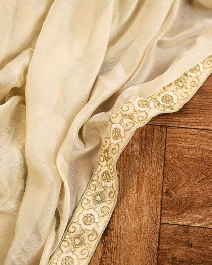 Ivory Noor Embroidered Elegance Saree
