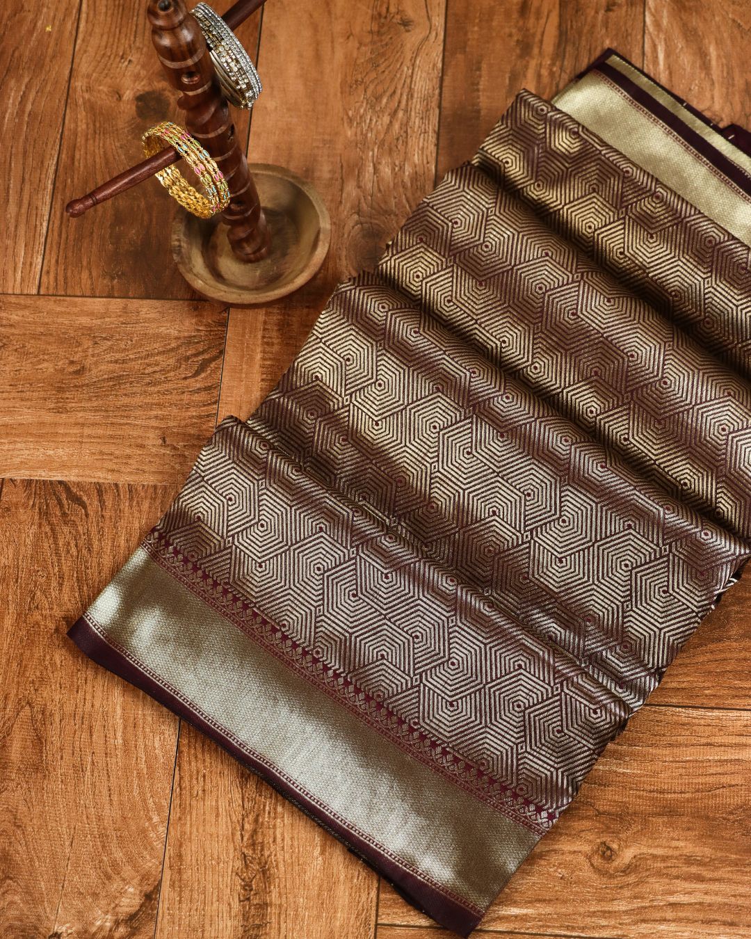 Maroon Hexa Heritage Silk Saree