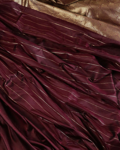 Maroon Hexa Heritage Silk Saree