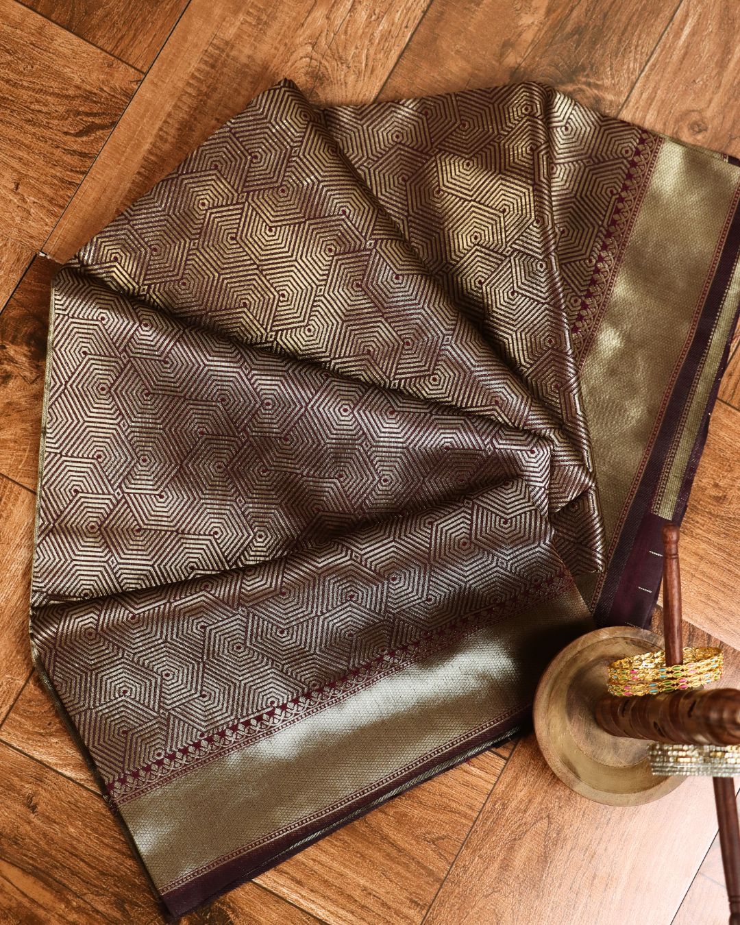 Maroon Hexa Heritage Silk Saree