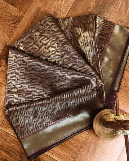 Maroon Hexa Heritage Silk Saree