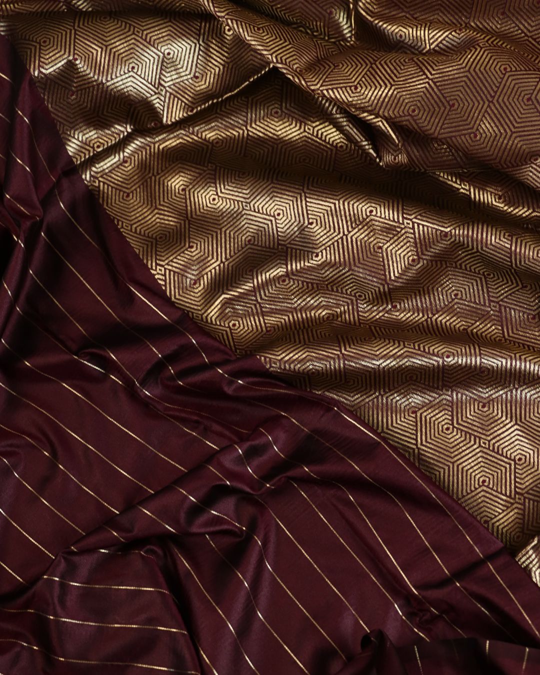 Maroon Hexa Heritage Silk Saree
