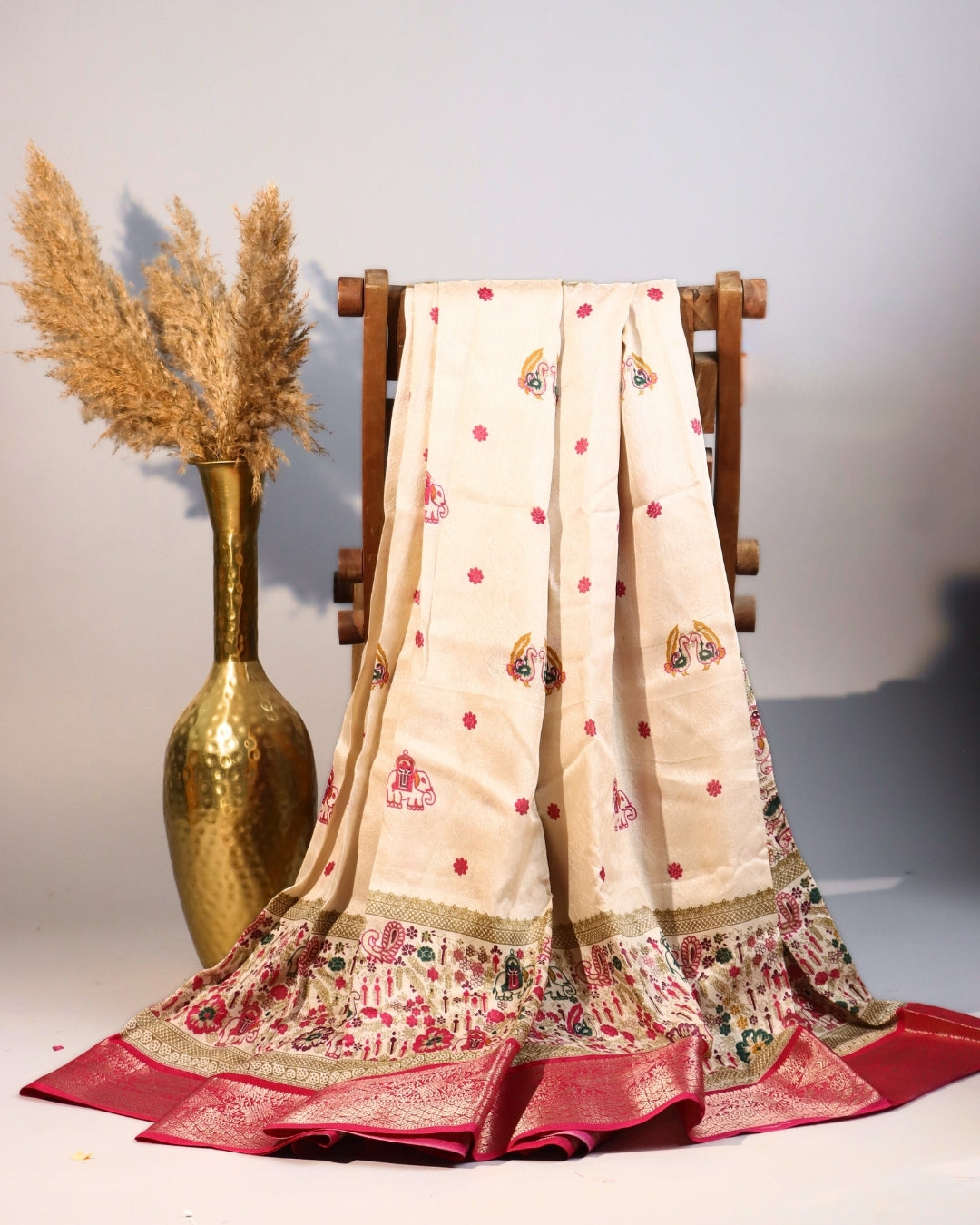 Royal Ivory White Saree