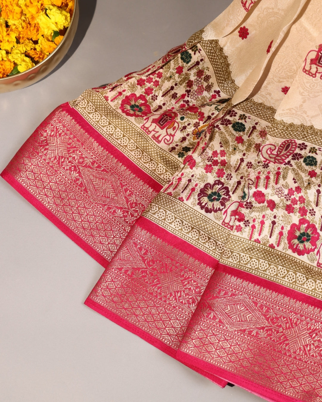 Royal Ivory White Saree