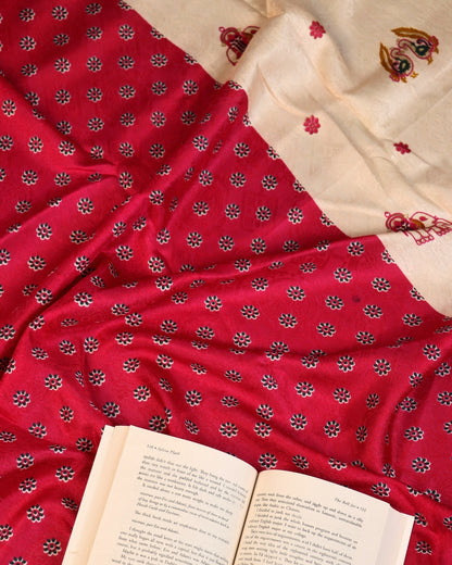 Royal Ivory White Saree