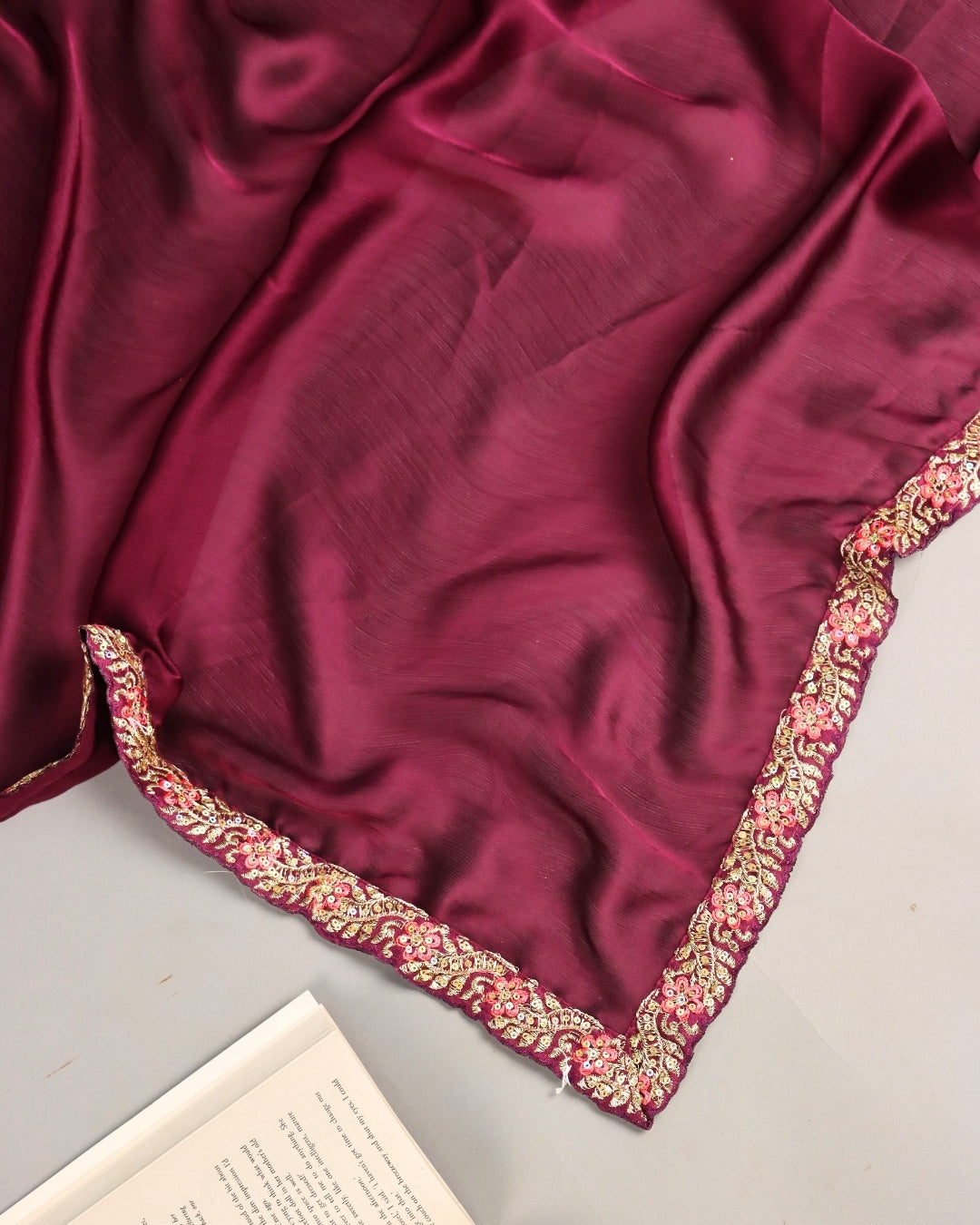 Maroon Designer Saree