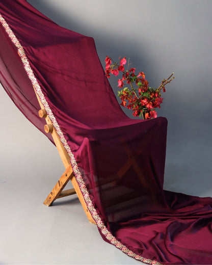 Maroon Designer Saree