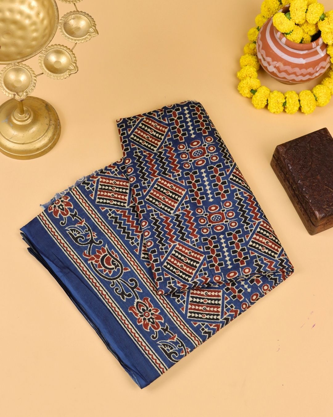 Indigo Heritage Blue Mul Cotton Saree