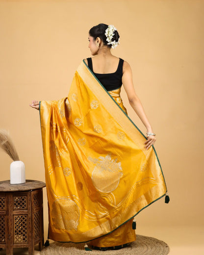 Golden Glow Mashru Silk Saree