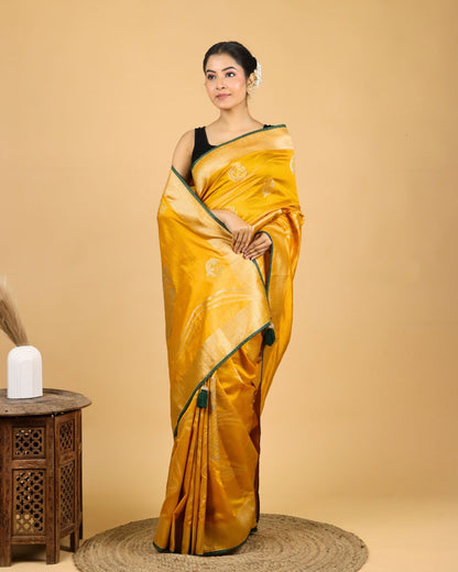 Golden Glow Mashru Silk Saree