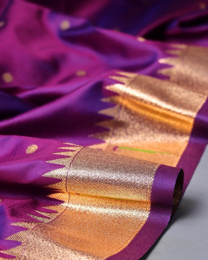 Royal Purple Paithani Silk Saree with Rich Zari Pallu