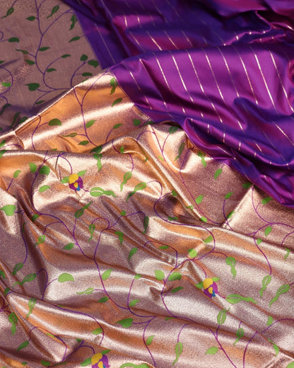 Royal Purple Paithani Silk Saree with Rich Zari Pallu