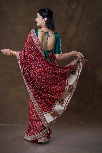 Blended Silk Bandhani Saree