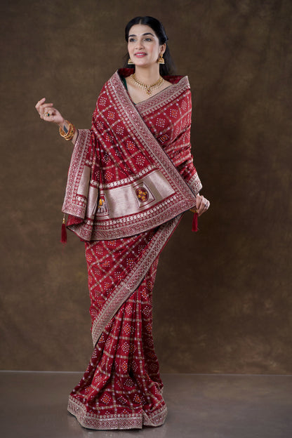 Blended Silk Bandhani Saree
