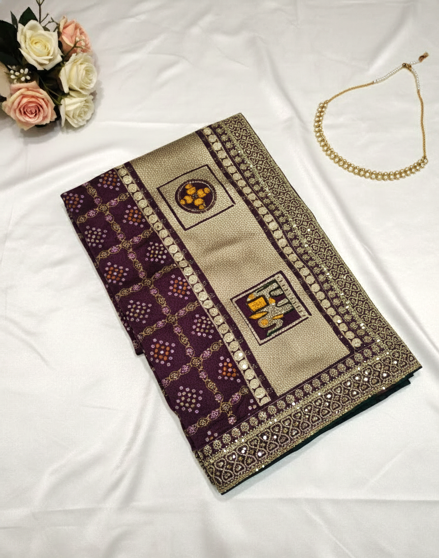 Blended Silk Bandhani Saree