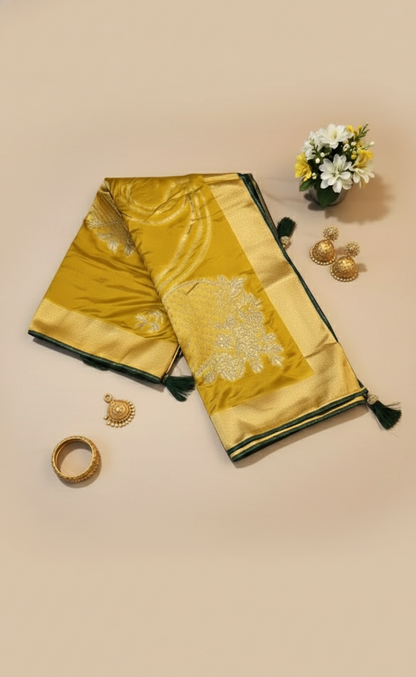 Golden Glow Mashru Silk Saree