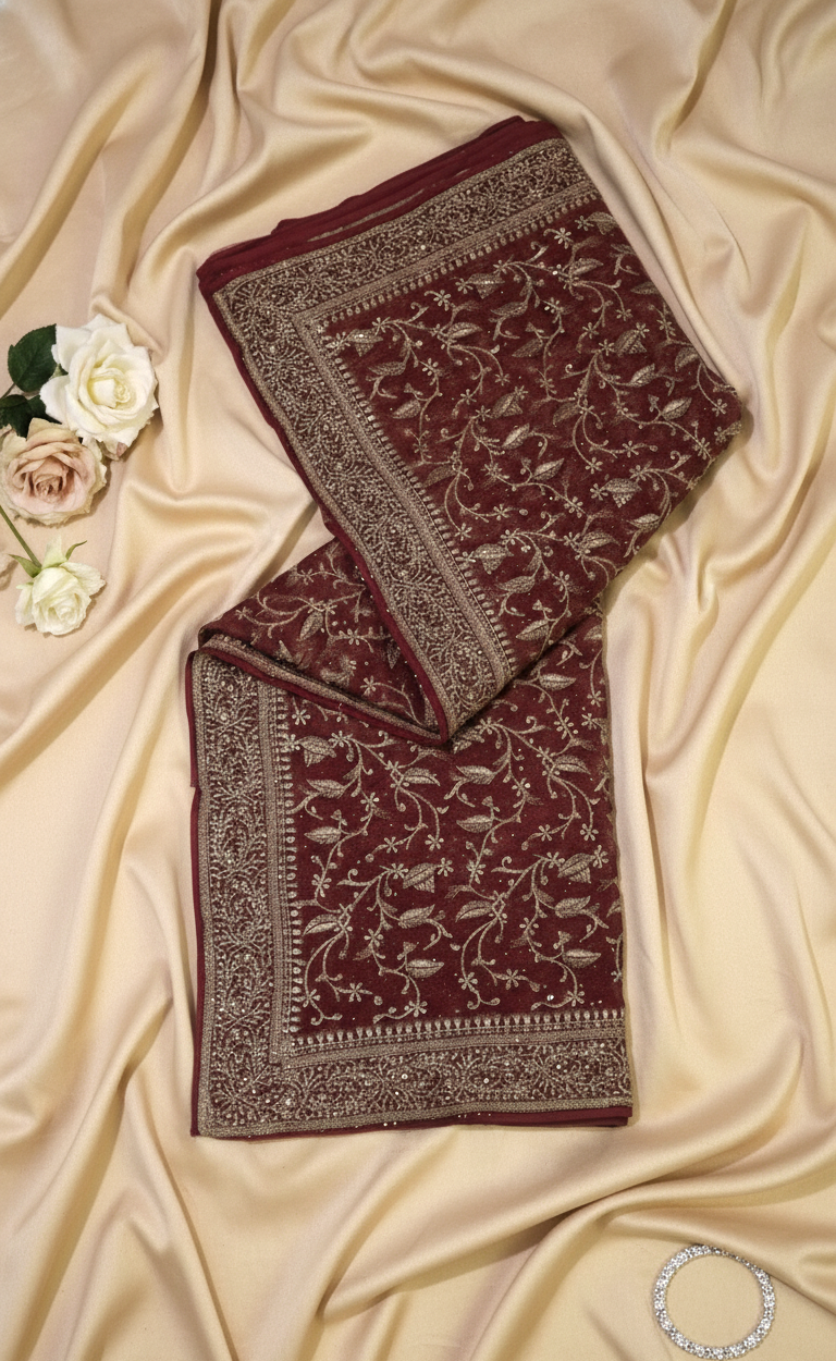 Mulberry Bloom Tissue Silk Saree