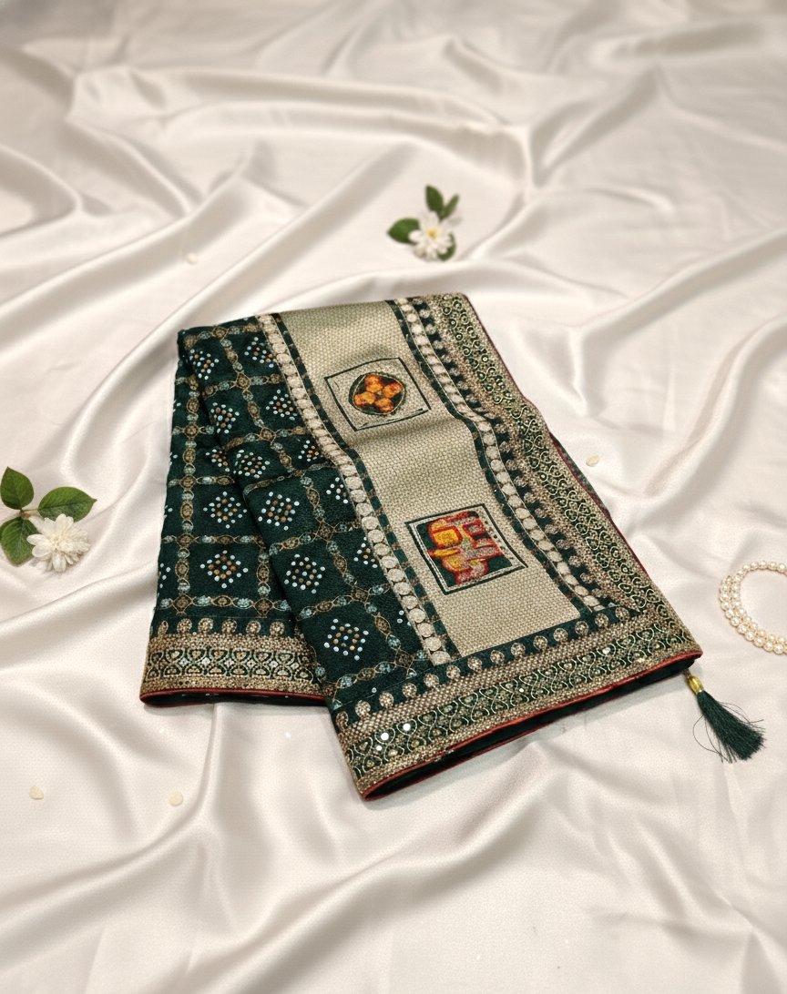 Blended Silk Bandhani Saree