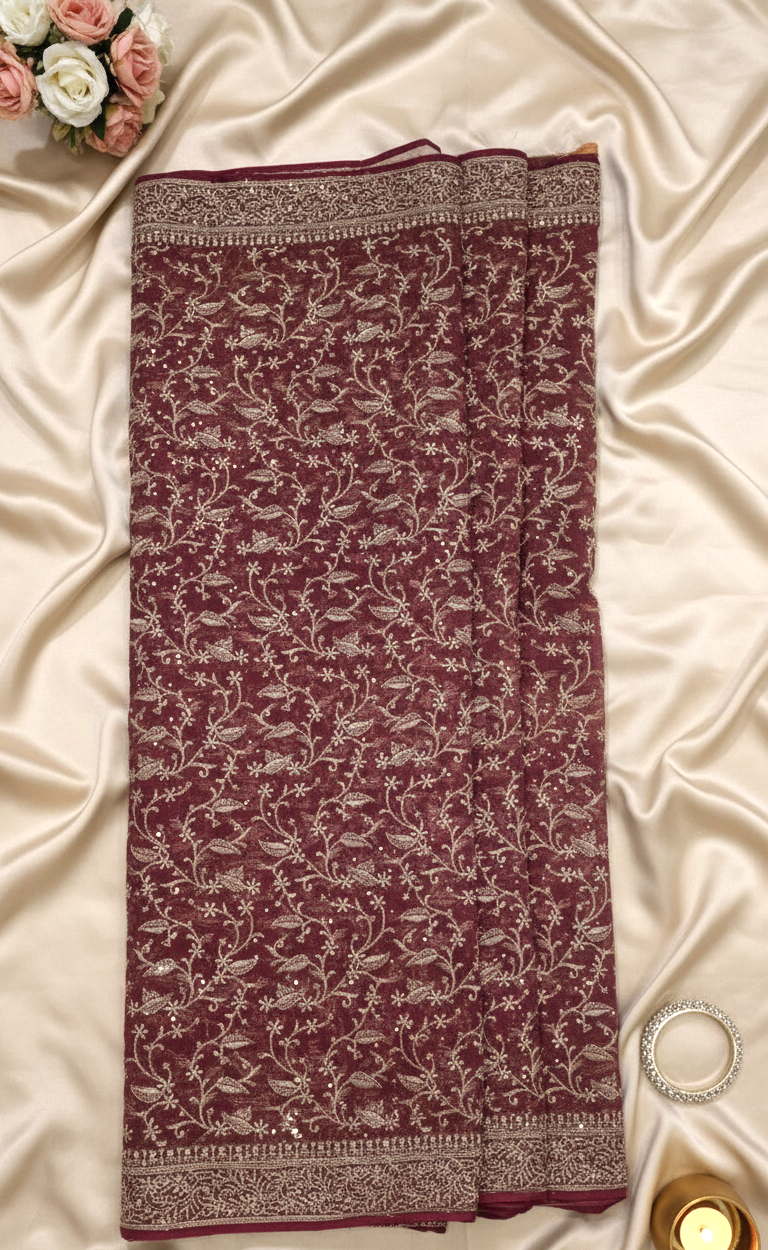 Mulberry Bloom Tissue Silk Saree