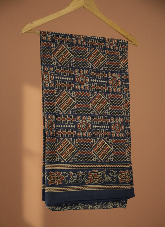 Indigo Heritage Blue Mul Cotton Saree