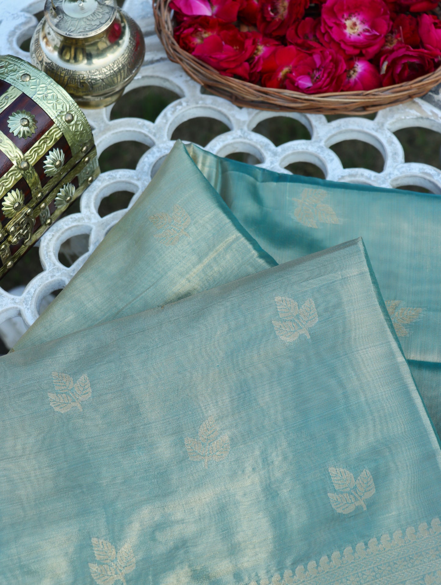 Aqua Gold Pattu Saree