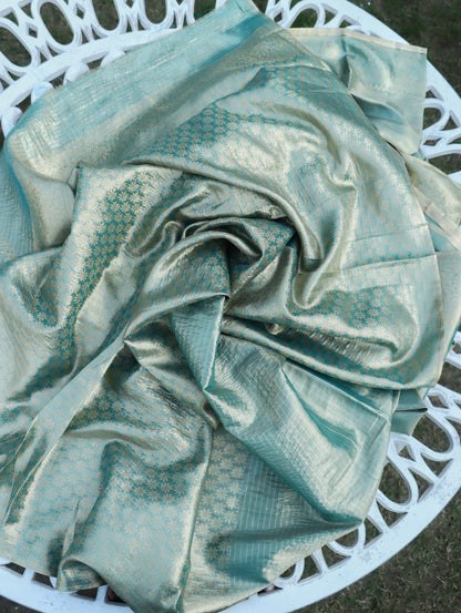 Aqua Gold Pattu Saree