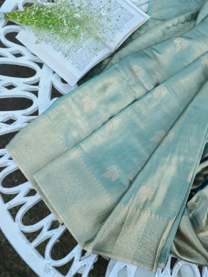Aqua Gold Pattu Saree