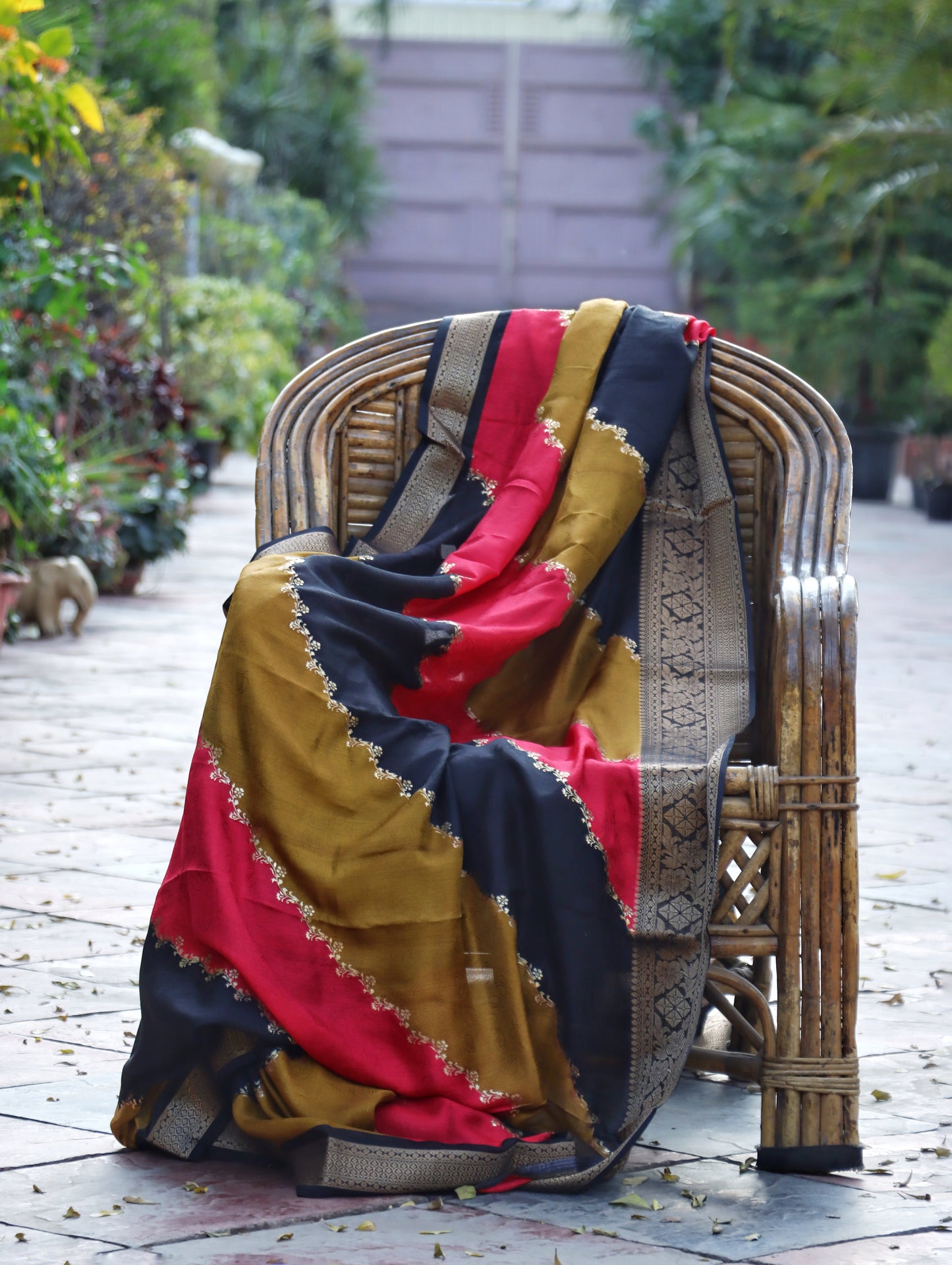 Royal Ember Stripes Saree