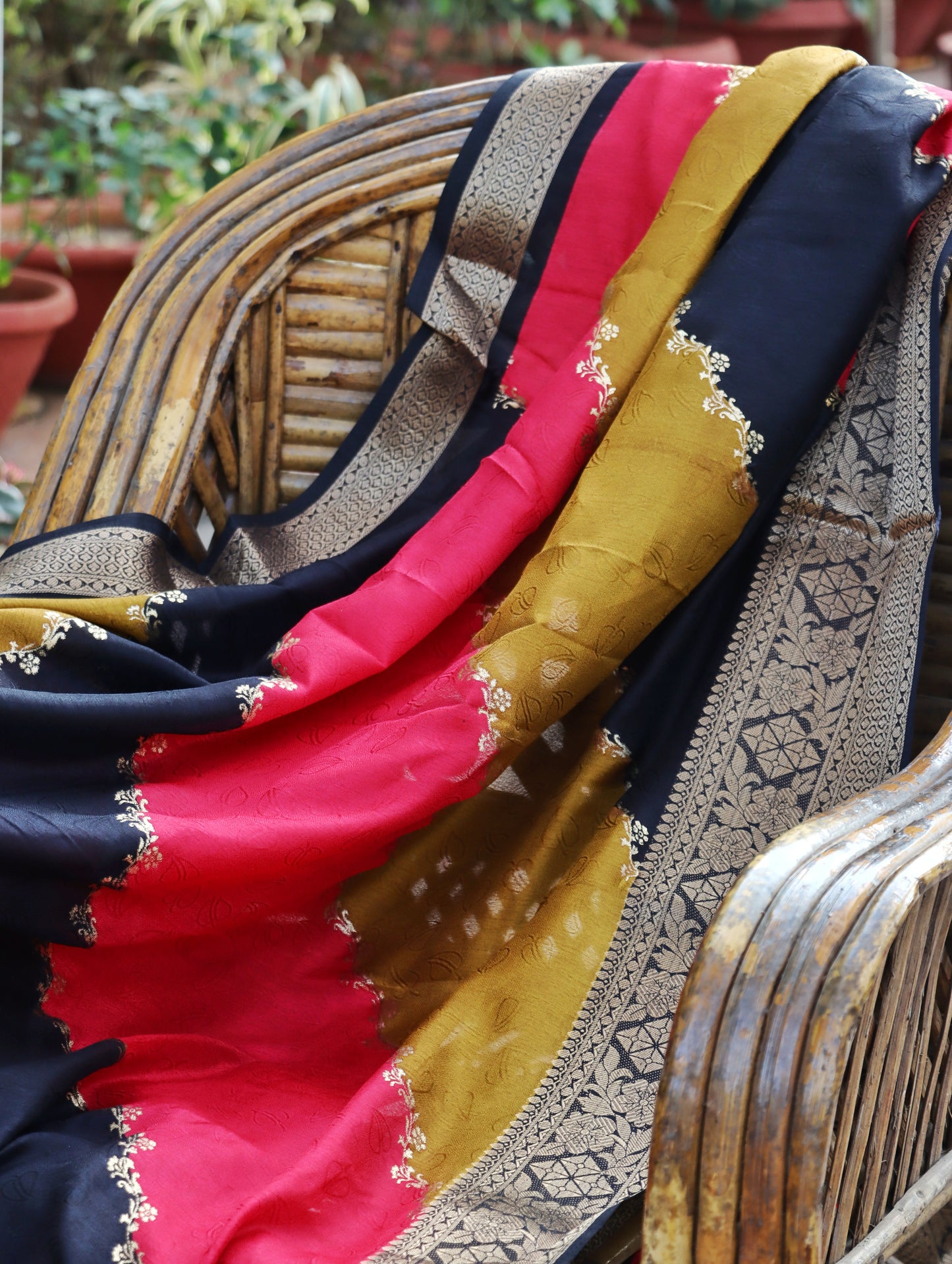 Royal Ember Stripes Saree