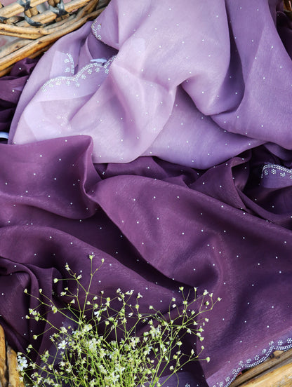Midnight Purple Georgette Saree