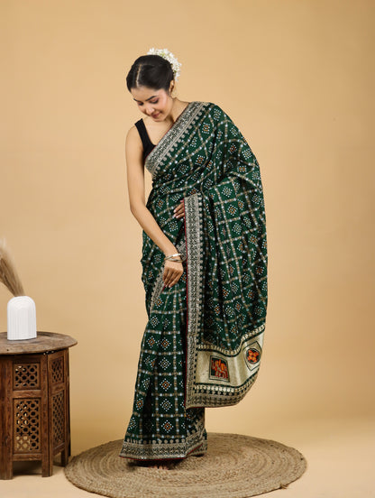 Blended Silk Bandhani Saree