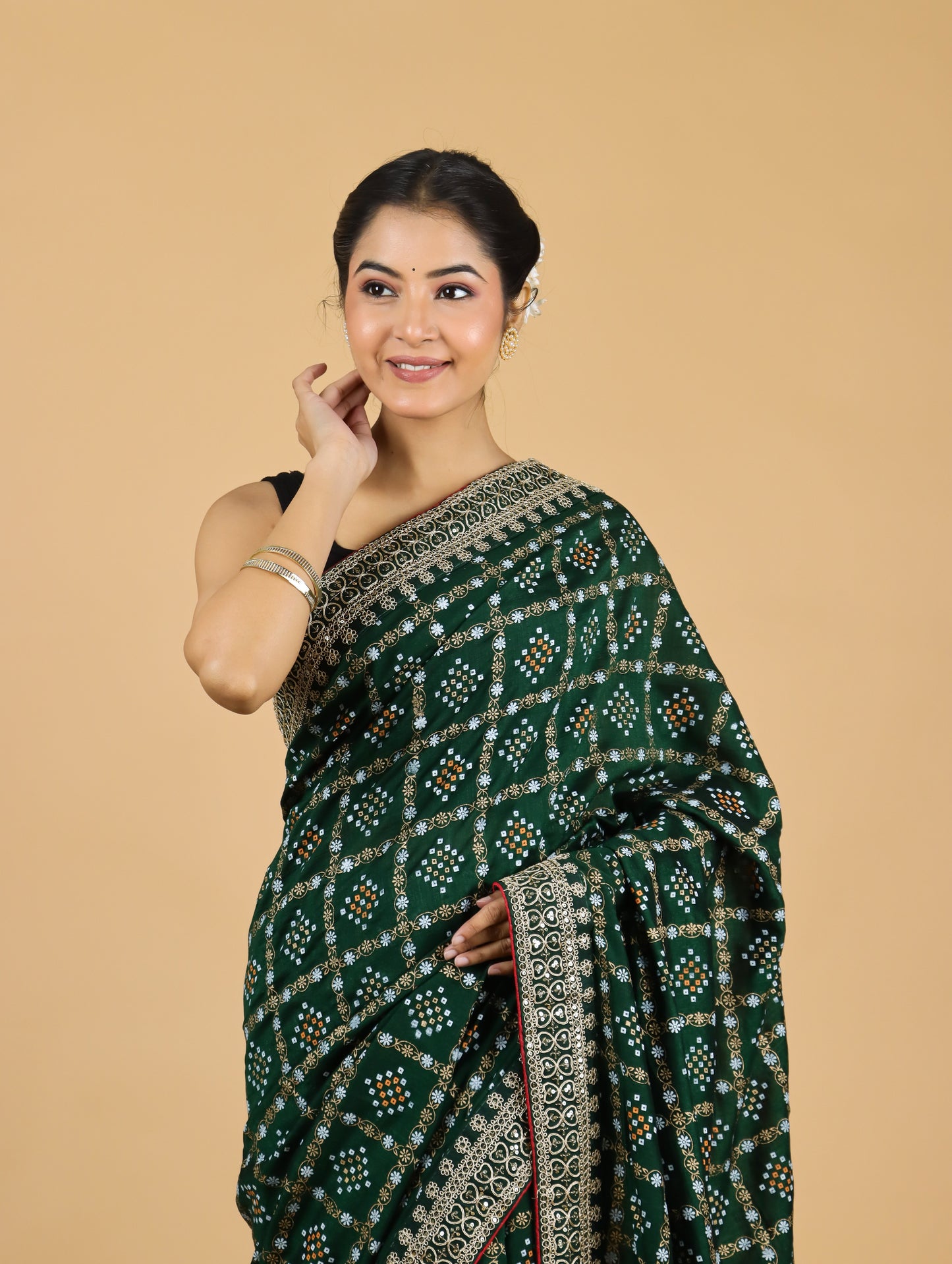 Blended Silk Bandhani Saree